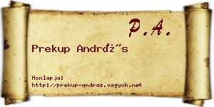 Prekup András névjegykártya